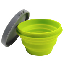 Multifunctional portable folding bowl environmentally friendly heat-resistant silicone outdoor instant noodle bowl